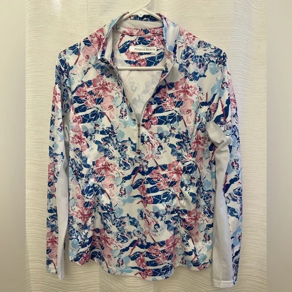 Pebble Beach woman’s golf floral pullover Large - Picture 1 of 12
